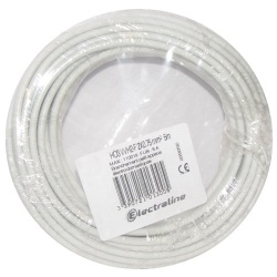 Câble domestique - H03VVH2F - 2x0.75mm² - L : 5 m - couronne - blanc