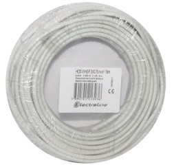 Câble domestique - H03VVH2F - 2x0.75mm² - L : 10 m - couronne - blanc