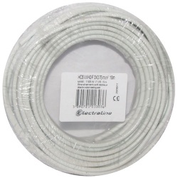 Câble domestique - H03VVH2F - 2x0.75mm² - L : 10 m - couronne - blanc