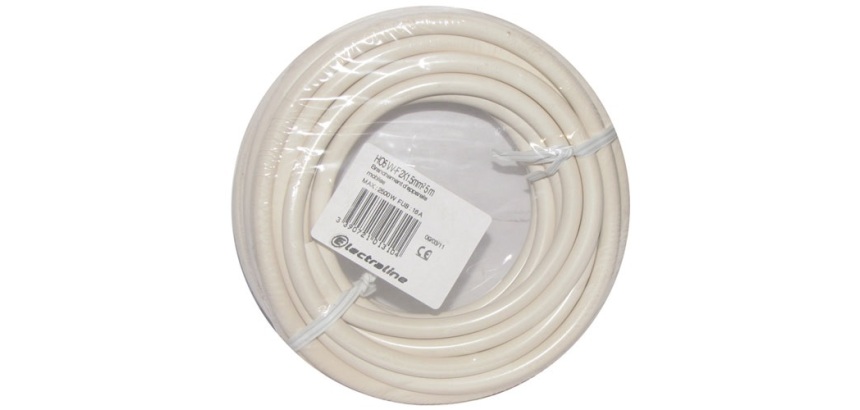 Câble d'installation H05VV-F - 2x1.5mm² -  L : 5 m - bobinot - blanc