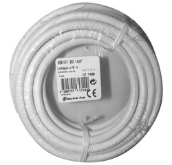 Câble d'installation H05VV-F - 3G1.5mm² -  L : 5 m - bobinot - blanc