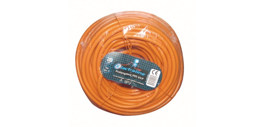 Prolongateur de jardin 16A   2x1.5mm² orange 20 m