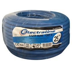 Câble multimédia FTP - RJ45 -CAT 6 -  L : 25 m - couronne - bleu