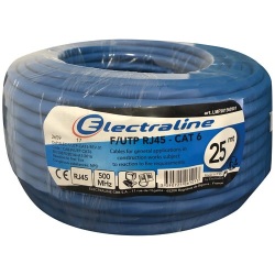 Câble multimédia FTP - RJ45 -CAT 6 -  L : 25 m - couronne - bleu