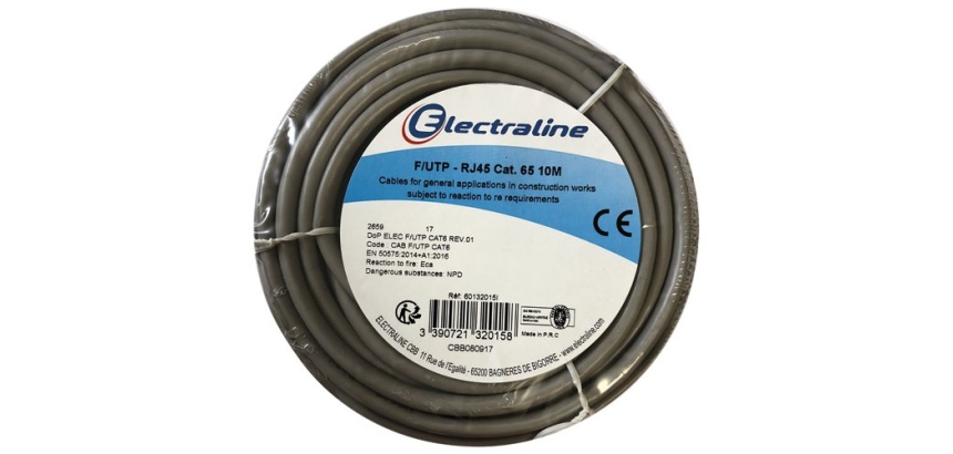 Câble multimédia FTP - RJ45 -CAT 5 - L : 10 m - couronne gris