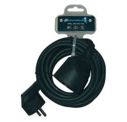 Prolongateur 16A - L : 3 m - fiche plate - noir