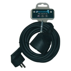 Prolongateur 16A - L : 3 m - fiche plate - noir