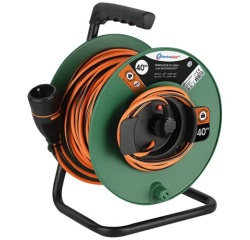 Enrouleur jardin 16A 250V - Electralock - L : 40 m - 3G1.5mm²  - orange /no