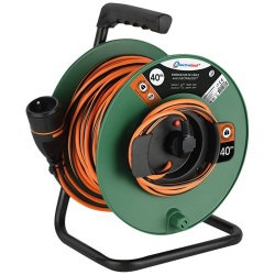 Enrouleur jardin 16A 250V - Electralock - L : 40 m - 3G1.5mm²  - orange /no