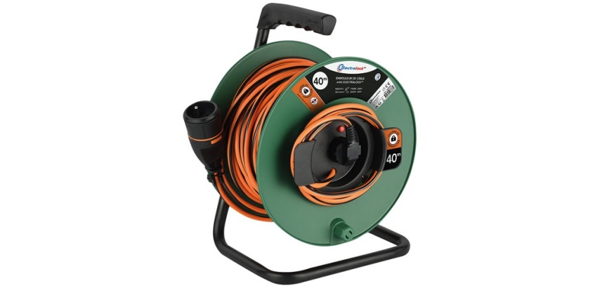 Enrouleur jardin 16A 250V - Electralock - L : 40 m - 3G1.5mm²  - orange /no