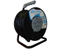 Enrouleur - Brico-line - 4 prises - avec disjoncteur thermique et poignée -