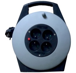 Enrouleur cassette - 4 prises avec disjoncteur thermique - 16A 230V - avec