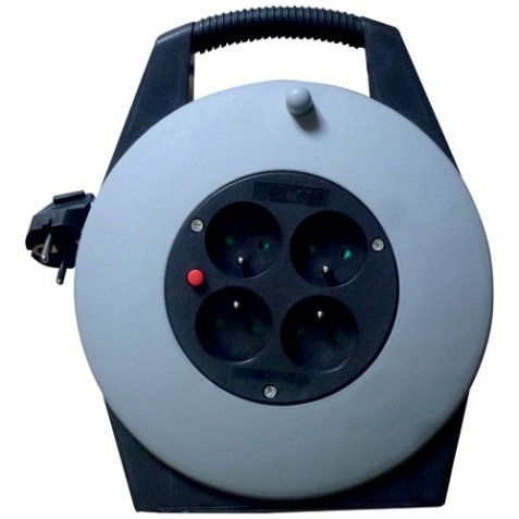 Enrouleur cassette - 4 prises avec disjoncteur thermique - 16A 230V - avec