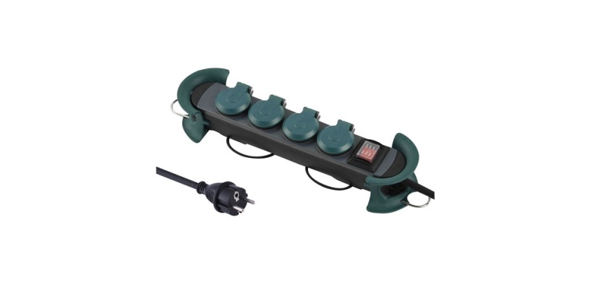 Bloc multiprises professionnel - 4 prises 2P+T - 1 intérrupteur - L : 4 m -
