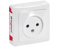 Prise - 2 pôles - complet - en saillie - blanc