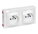 Double prise de courant 2P+T - Les Apparents - vertical ou horizontal - bla
