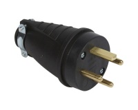 Fiche mâle 3P+T 20A 380V caoutchouc vrac