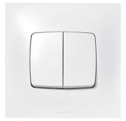 Interrupteur ou va-et-vient double - 10 A - Neptune - blanc