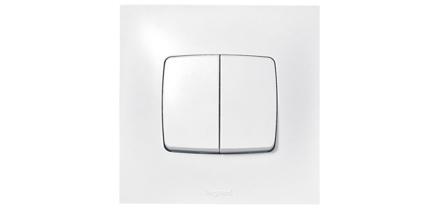 Interrupteur ou va-et-vient double - 10 A - Neptune - blanc