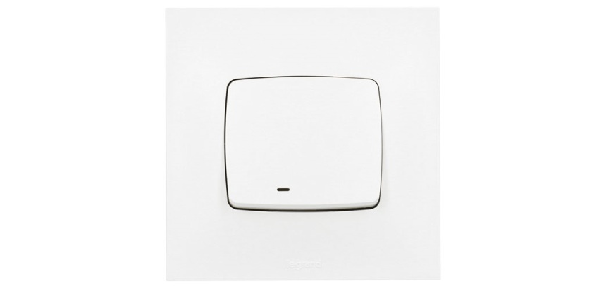 Poussoir lumineux - 6 A - Neptune - blanc