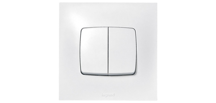 Poussoir - Neptune - interrupteur ou va-et-vient - blanc