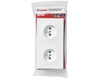 Double prise de courant 2P+T - Neptune - 16 A - précâblée - blanc