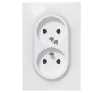 Double prise de courant 2P+T  - Neptune - 16 A - blanc
