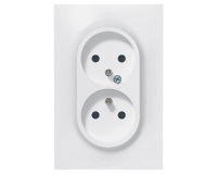 Double prise de courant 2P+T  - Neptune - 16 A - blanc