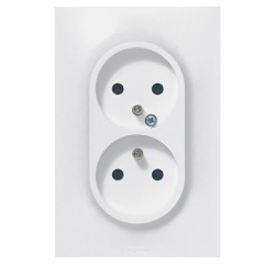Double prise de courant 2P+T  - Neptune - 16 A - blanc
