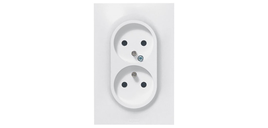 Double prise de courant 2P+T  - Neptune - 16 A - blanc