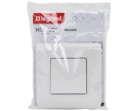 Poussoir 6 A - Mosaic Easy-Led - complet - à vis - blanc