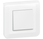 Poussoir 6 A - Mosaic Easy-Led - complet - à vis - blanc