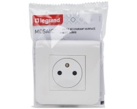 Prise de courant Surface 2P+T - Mosaic - complet - à vis - blanc