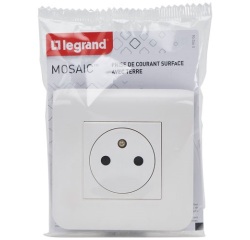 Prise de courant Surface 2P+T - Mosaic - complet - à vis - blanc