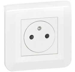 Prise de courant Surface 2P+T - Mosaic - complet - à vis - blanc