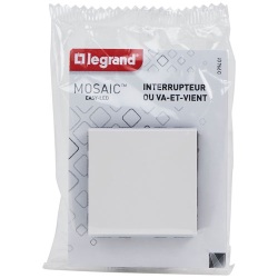 Interrupteur ou va-et-vient - Mosaic Easy-Led - 2 modules - à composer - bl