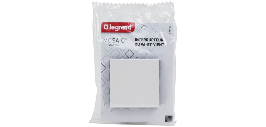 Interrupteur ou va-et-vient - Mosaic Easy-Led - 2 modules - à composer - bl