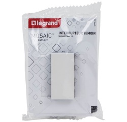 Poussoir 6 A - Mosaic Easy-Led - 1 module - à composer - blanc