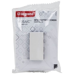 Poussoir 6 A - Mosaic Easy-Led - 1 module - à composer - blanc