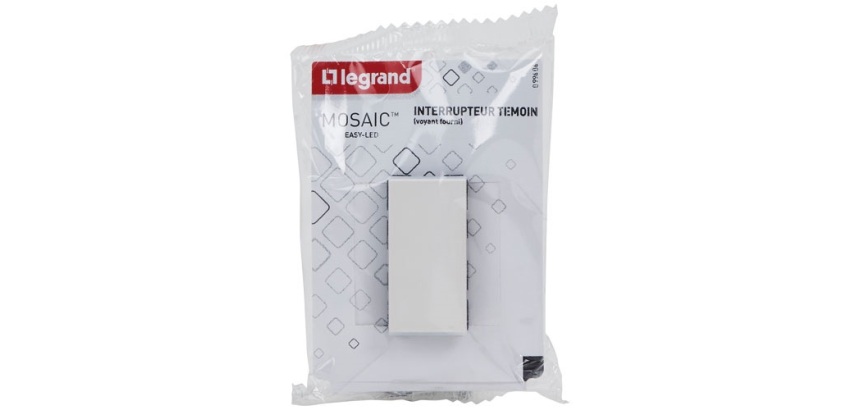 Poussoir 6 A - Mosaic Easy-Led - 1 module - à composer - blanc