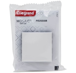 Poussoir 6 A - Mosaic Easy-Led - 2 modules - à composer - blanc