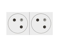 Double prise de courant Surface 2P+T - Mosaic - Link - à 45° - précâblées -