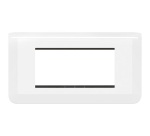 Plaque avec support pour 4 modules - Mosaic - montage horizontal - entraxe