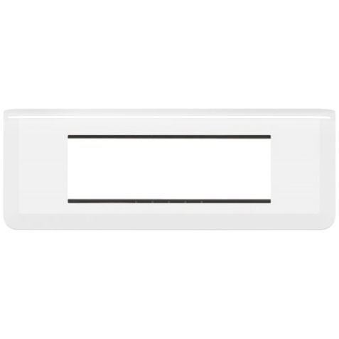 Plaque avec support pour 6 modules - Mosaic - montage horizontal - entraxe