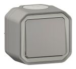 Interrupteur ou va-et-vient 10 A Plexo complet saillie gris