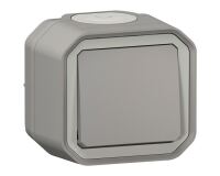 Interrupteur ou va-et-vient 10 A - Plexo - complet saillie - gris