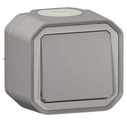 Interrupteur ou va-et-vient 10 A - Plexo - complet saillie - gris