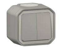 Double poussoir ou va-et-vient - Plexo - gris