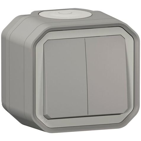 Double poussoir ou va-et-vient - Plexo - gris