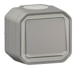 Interrupteur ou va-et-vient lumineux 10 A - Plexo - complet saillie - gris
